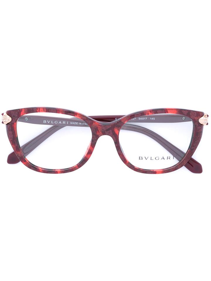 Bulgari - Oval Frame Glasses - Women - Acetate - 54, Pink/purple, Acetate