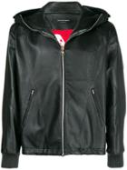 Alexander Mcqueen Hooded Leather Jacket - Black