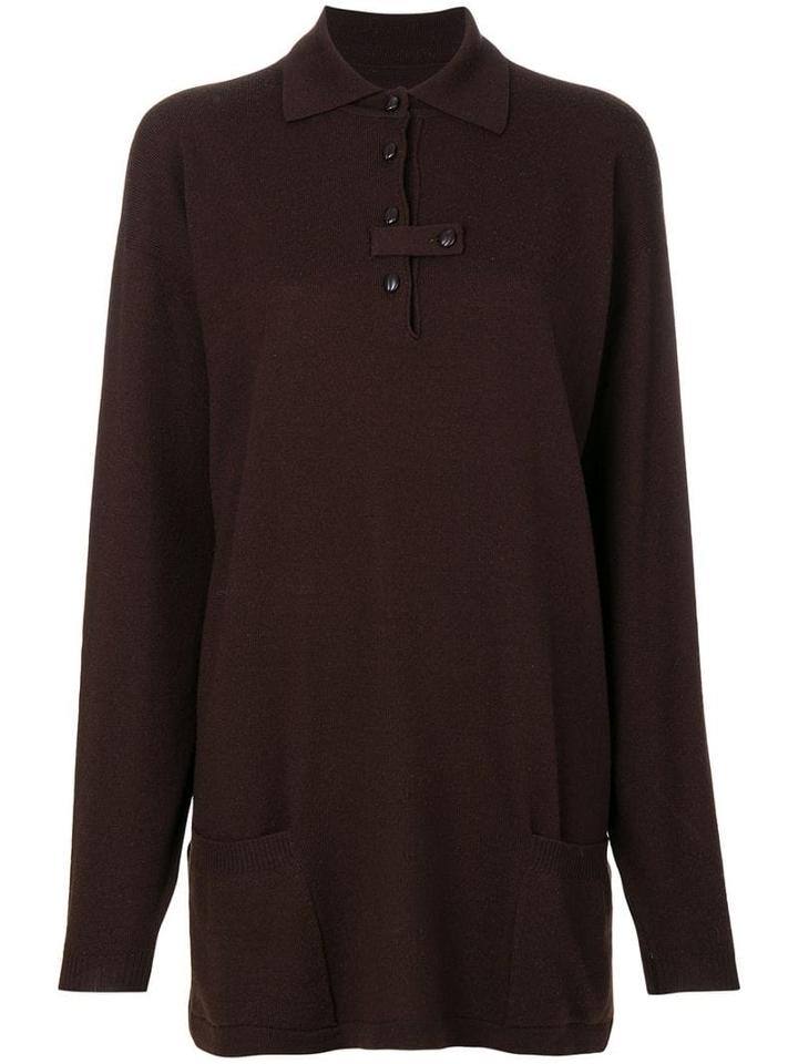 Jc De Castelbajac Pre-owned Oversized Tunic Sweater - Brown