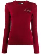 Love Moschino Embellished Logo Sweater - Red
