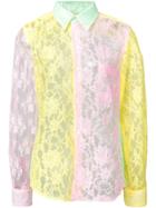 Comme Des Garçons Colour-block Lace Shirt - Yellow