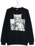Neil Barrett Kids Tattooed Statue Sweatshirt - Blue