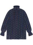 Gucci Oversize Printed Silk Shirt - Blue