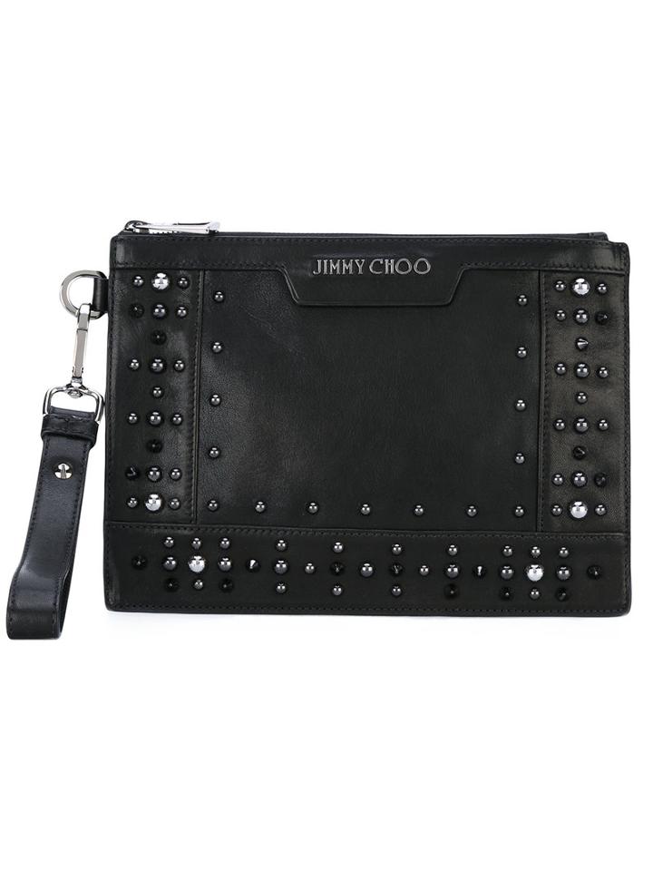 Jimmy Choo - Derek Clutch - Women - Calf Leather - One Size, Black, Calf Leather