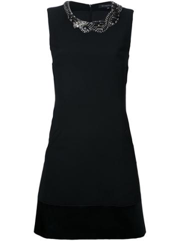 Barbara Bui - Embellished Neck Mini Dress - Women - Polyester - 36, Women's, Black, Polyester