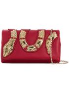 Red Valentino Embellished Snake Clutch