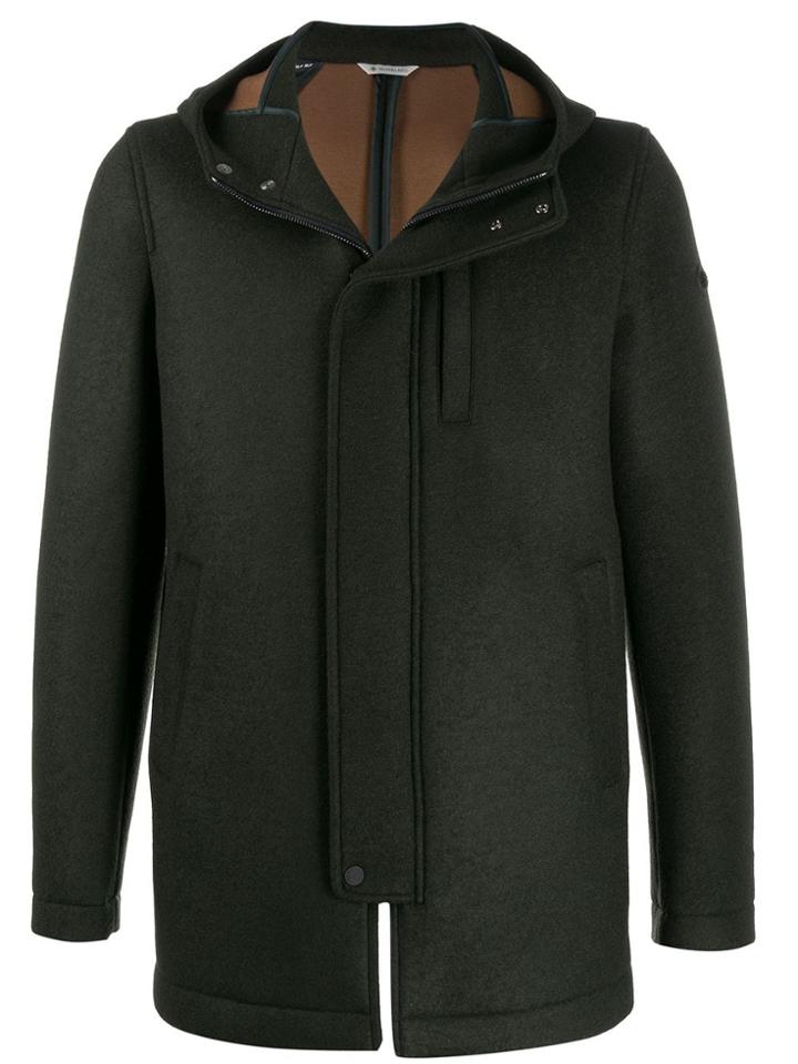 Manuel Ritz Concealed Front Zip Coat - Green