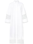 Adam Lippes Sheer Lace Shirt Dress - White