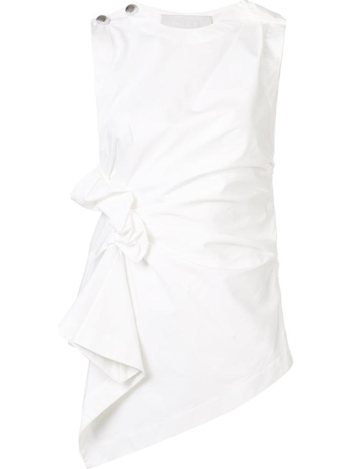 Monse Draped Detail Sleeveless Blouse, Women's, Size: 4, White, Cotton/spandex/elastane