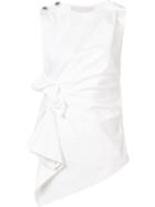 Monse Draped Detail Sleeveless Blouse, Women's, Size: 4, White, Cotton/spandex/elastane