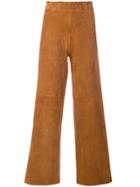 Sylvie Schimmel Textured Flared Trousers - Brown