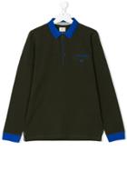 Armani Junior Polo Shirt With Contrast Trim - Green
