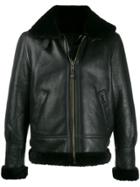 Schott Oversized Zip-up Jacket - Black