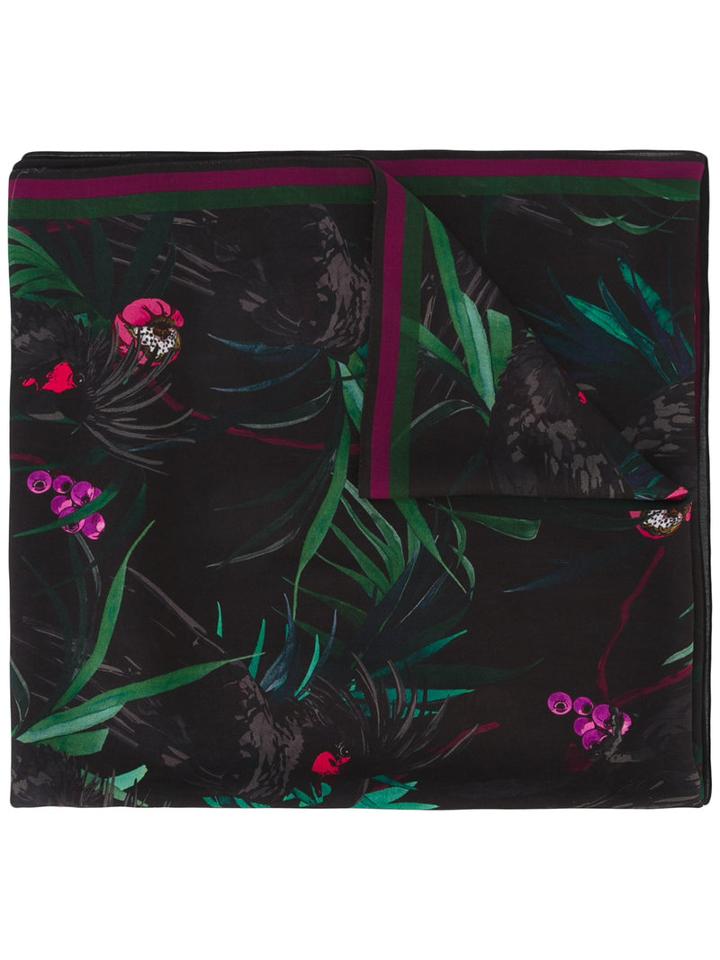 Ps By Paul Smith - Tropical Print Scarf - Men - Viscose - One Size, Black, Viscose