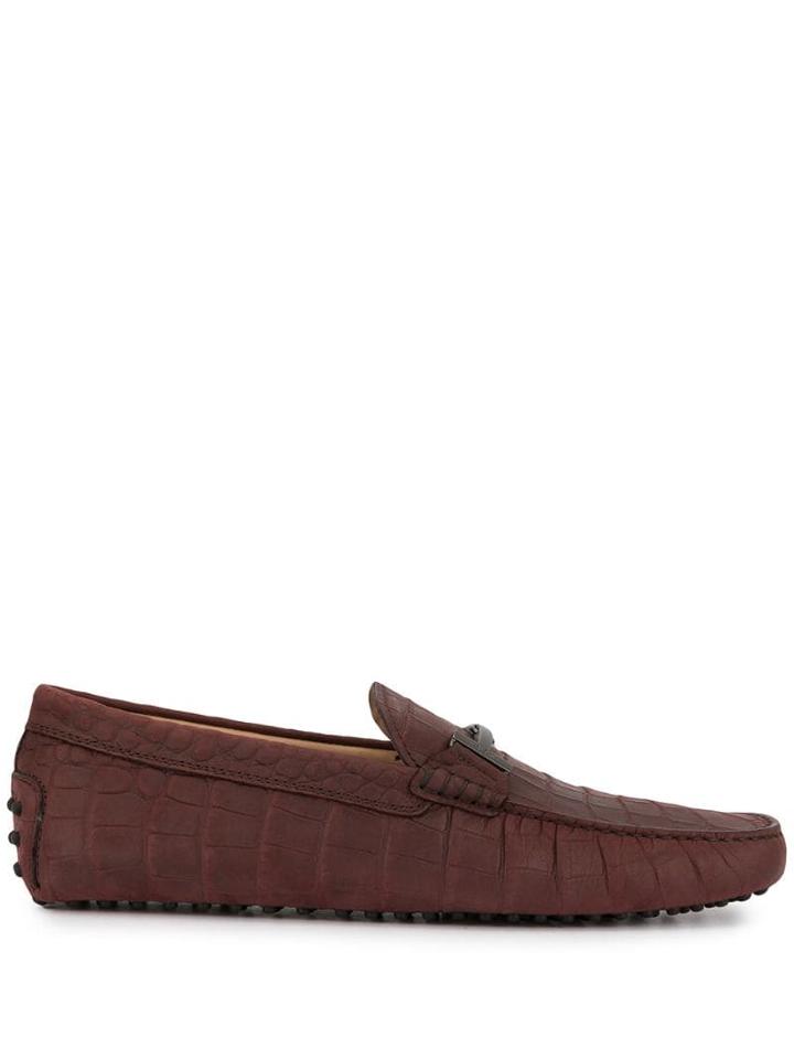 Tod's T-bar Driving Shoes - Red