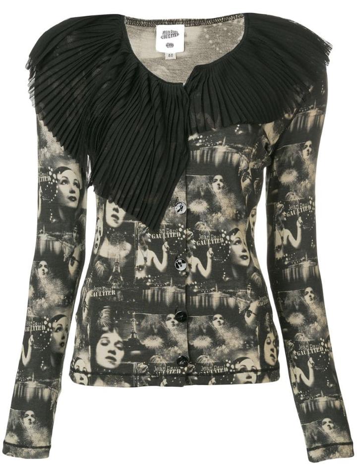 Jean Paul Gaultier Pre-owned Faces Printed Cardigan - Black