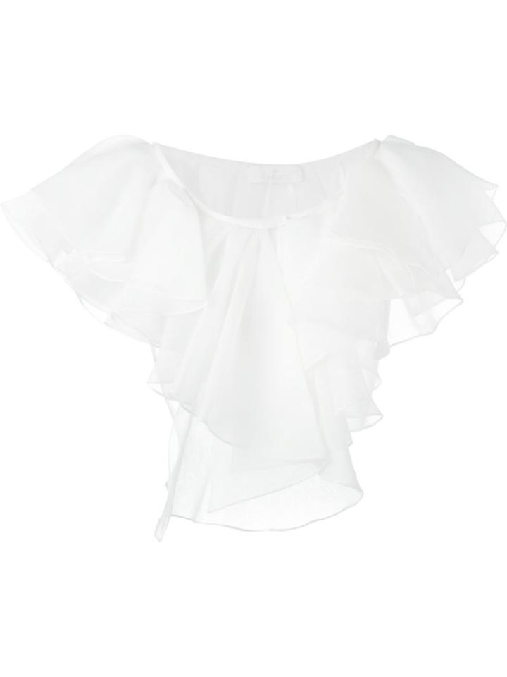 Capucci Shrug Top, White, Silk