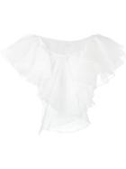 Capucci Shrug Top, White, Silk