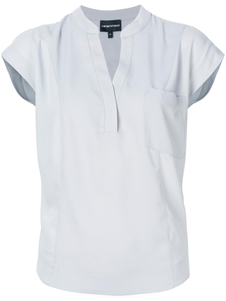 Emporio Armani Mandarin-collar Blouse - Grey