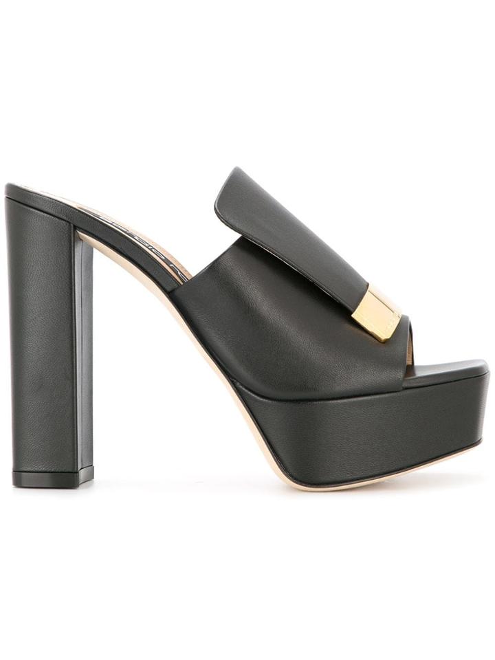 Sergio Rossi Sr1 Platform Mules - Black