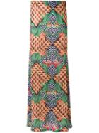 Blue Man Printed Maxi Skirt, Women's, Size: Medium, Green, Lyocell