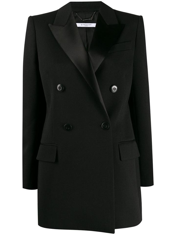 Givenchy Satin Lapels Double-breasted Blazer - Black
