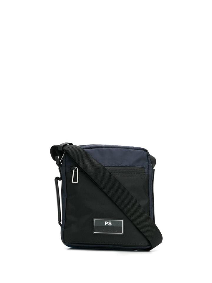 Ps Paul Smith Logo Patch Shoulder Bag - Blue