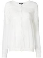 Pas De Calais Ruched Stripe Cardigan - White