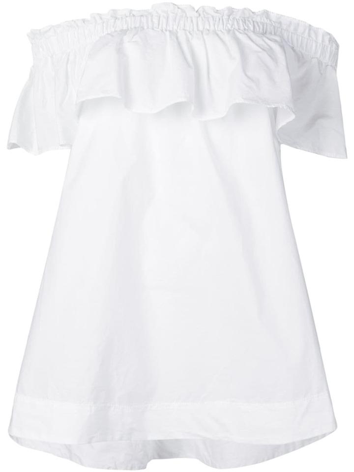 P.a.r.o.s.h. Ruffle Bardot Blouse - White