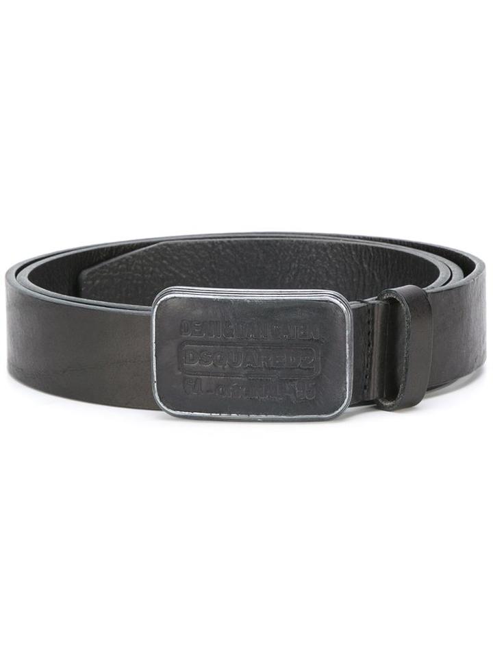Dsquared2 Classic Logo Buckle Belt, Men's, Size: 100, Black, Zamak/leather