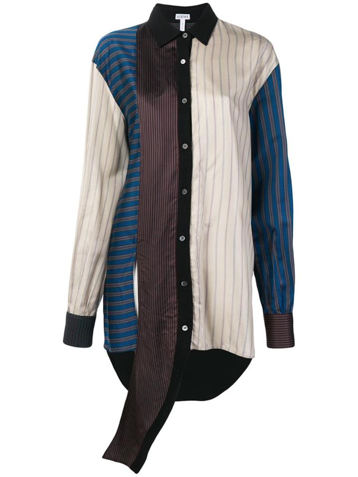 Loewe Patchwork Stripe Shirt - Black