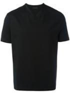 Prada V-neck T-shirt, Men's, Size: Medium, Black, Cotton/spandex/elastane