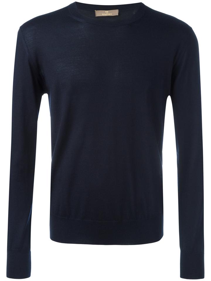 Cruciani - Casual Jumper - Men - Silk/cashmere - 58, Blue, Silk/cashmere