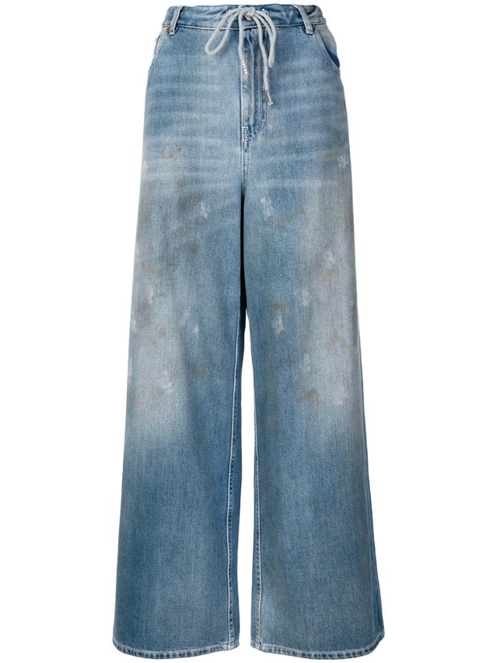 Mm6 Maison Margiela Drawstring Waist Jeans - Blue