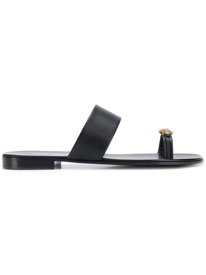 Giuseppe Zanotti Design Crocodile Alluce Sandals - Black