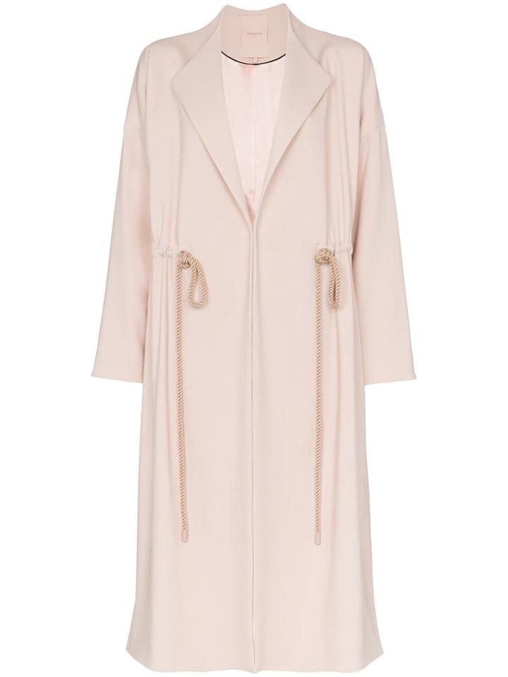 Roksanda Beata Cord Belt Mid-length Coat - Pink
