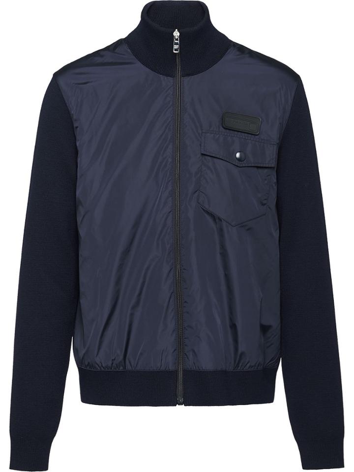 Prada Zip-up Knit Cardigan - Blue