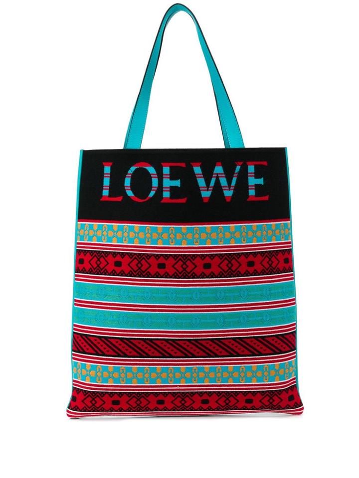 Loewe Logo Print Tote Bag - Blue