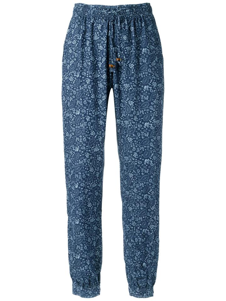Lilly Sarti - Printed Trousers - Women - Cotton - 36, Blue, Cotton