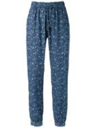 Lilly Sarti - Printed Trousers - Women - Cotton - 36, Blue, Cotton