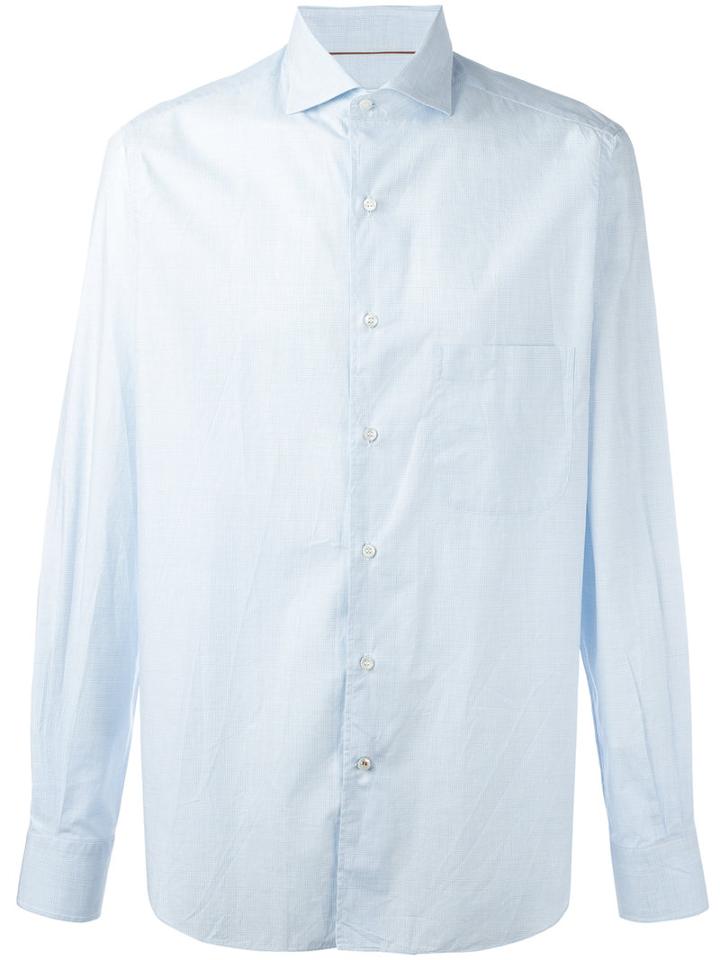 Loro Piana Alain Shirt, Men's, Size: Large, Blue, Cotton