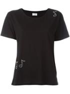 Saint Laurent Music Note Studded T-shirt, Women's, Size: Large, Black, Cotton/metal/glass