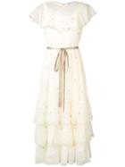Red Valentino Point D'esprit Embroidered Tulle Dress - Neutrals