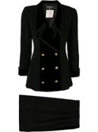 Chanel Vintage Cc Logos Setup Jacket Skirt - Black