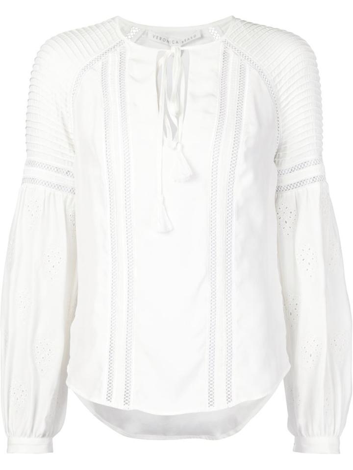 Veronica Beard Crochet Detail Blouse, Women's, Size: 0, White, Silk
