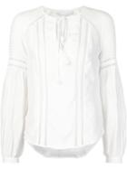 Veronica Beard Crochet Detail Blouse, Women's, Size: 0, White, Silk