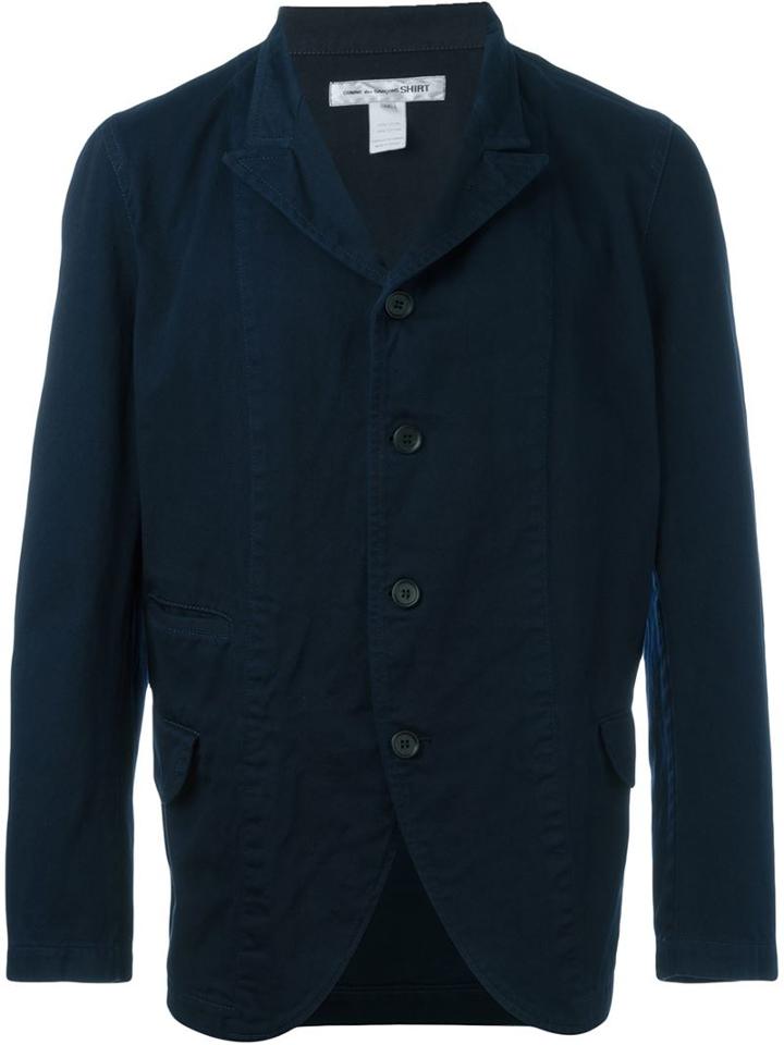 Comme Des Garçons Shirt Back Print Denim Blazer, Men's, Size: S, Blue, Cotton