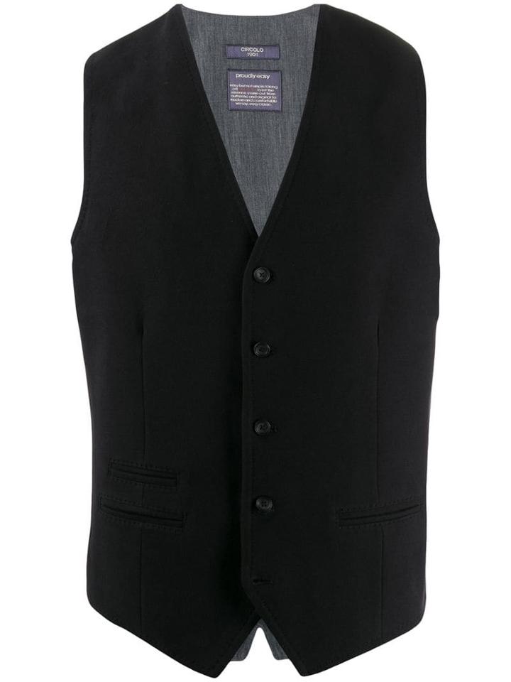 Circolo 1901 Two-tone Waistcoat - Black