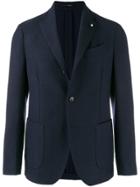 Lardini Long Sleeved Suit Jacket - Blue