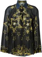 Versace Collection Loose Fit Star Shirt, Women's, Size: 40, Black, Polyester